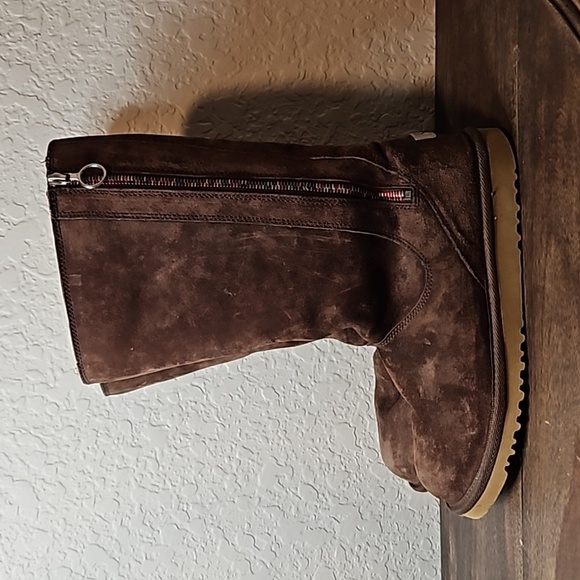 UGG Women's‎ Hayden 5655 Suede Rainbow Zipper Winter Boots Brown Size 6 - Picture 1 of 8